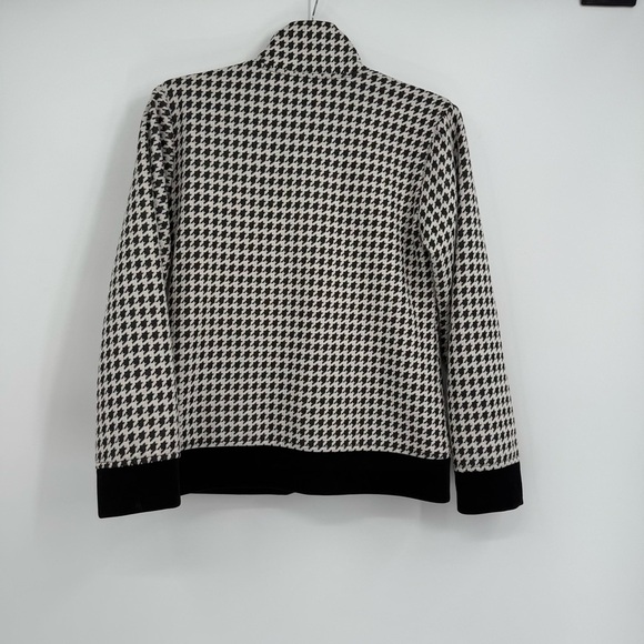Chico's Travelers Women's Size 0 (S) Jacket Black White Houndstooth Full Zip - Picture 7 of 8